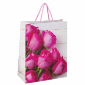 Пакет подарочный (1 штука) 26x13x32 см, ЗОЛОТАЯ СКАЗКА "Розовые розы", ламинированный, 606582