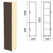 Шкаф закрытый "Канц", 350х350х1830 мм, цвет дуб молочный/венге (КОМПЛЕКТ)