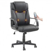 Кресло офисное BRABIX "Relax MS-001", 4 массажных модуля, экокожа, черное, XXXXXX