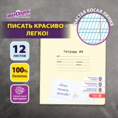 Тетрадь УЧУСЬ ПИСАТЬ № 2 12 л. частая косая линия, со справочным материалом, ЮНЛАНДИЯ, 404852