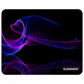 Коврик для мыши SONNEN "NEON WAVE" резина + ткань, 250х200х2 мм, 513958