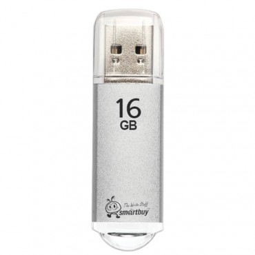 Флеш-диск 16 GB, SMARTBUY V-Cut, USB 2.0, металлический корпус, серебристый, SB16GBVC-S