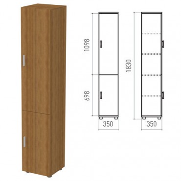 Шкаф закрытый "Канц", 350х350х1830 мм, цвет орех пирамидальный (КОМПЛЕКТ)